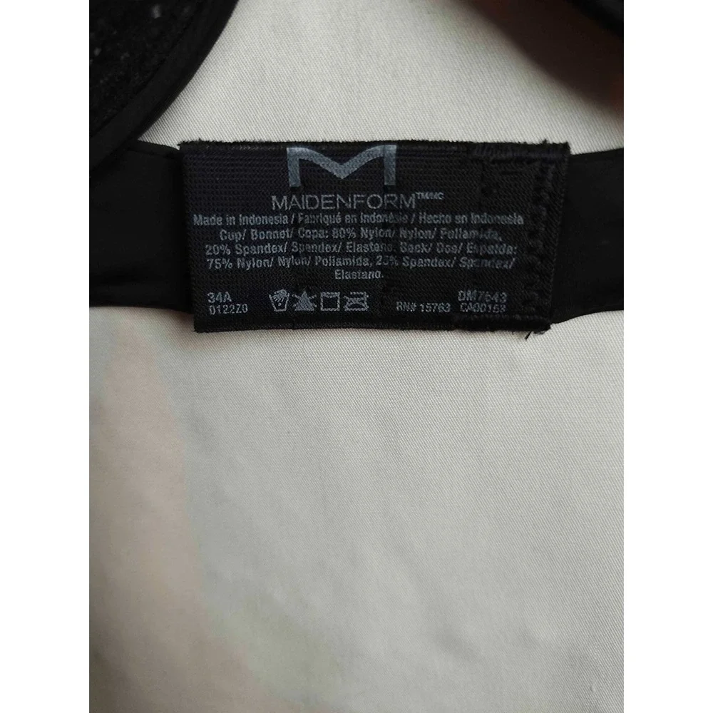 Maidenform One Fab Fit 2.0 T-Shirt Bra Women Size 34A Black Underwire DM7543 NWT